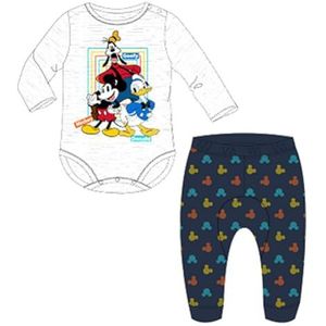 Disney 2-delige set sweater + broek (3 tot 23 maanden), Mickey, zacht en warm: sweatshirt + joggingbroek, gemengd patroon, voor meisjes en jongens, model DIS BMB 5112A739-S1-12M