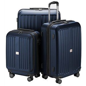 HAUPTSTADTKOFFER - XBERG koffer trolley reiskoffer harde schaal mat (S, M, L), mat donkerblauw, Set, Kofferset