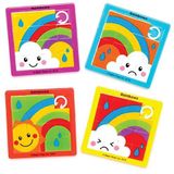 Regenboog Schuifpuzzels (6 stuks) voor Kinderen - 6 verschillende kleuren en ontwerpen