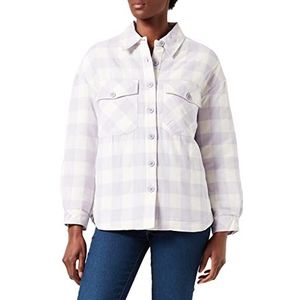 Urban Classics Damesjas voor dames, flanel gewatteerd overhemd, hemdjas in houthakkersruit, verkrijgbaar in vele kleurvarianten, maten XS - 5XL, Whitesand/Softlilac, 3XL