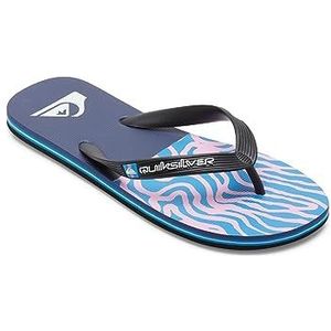 Quiksilver Heren Molokai Art II sandalen, zwart/blauw/roze, 44 EU, Black Blue Pink, 44 EU