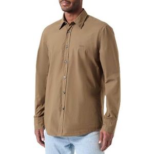 BOSS Heren Relegant 6 Regular Fit katoenen corduroy overhemd met opgestikte zak, Open Green368, M