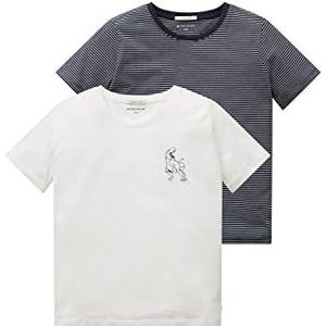 TOM TAILOR Jongens Dubbelpak T-shirt 1032149, 20000 - White, 92-98