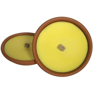 Terracotta Citronella fakkel Ø 17 cm - brandduur 7,5 uur - gele was | Cereria di Giorgio - ideaal voor buiten en evenementen - verdrijft insecten