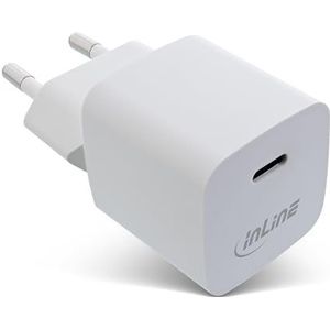 InLine USB-C oplader, 33 W, snellader, Power Delivery 3.0, PPS, voeding/adapter voor iPhone/Pro/Mini, iPad Pro, Pixel, Samsung en meer, wit, 31501C