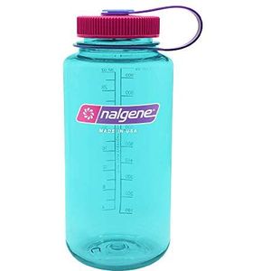 Nalgene Sustain Tritan BPA-vrije waterfles gemaakt van materiaal afgeleid van 50% plastic afval, 32oz, brede mond, surfer