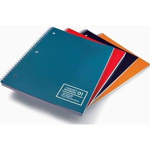 Livescribe Notitieboeken met afzonderlijke vakken, gelinieerd, nr. 1-4 (letter, 216 mm x 279 mm), 4 kleuren, 4 stuks