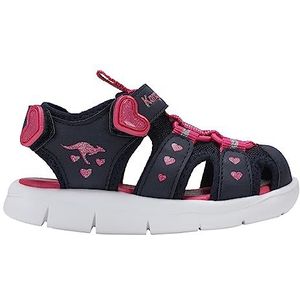 KangaROOS K-Mini sandalen voor kinderen, Dk Navy Daisy Pink, 21 EU