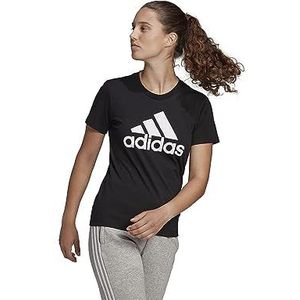 adidas Essentials Logo T-shirt met korte mouwen, Black/White, XS