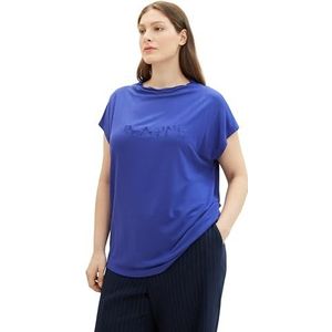 TOM TAILOR Dames Plussize T-shirt, 25386 - Crest Blauw, 54 Grote maten