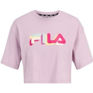 FILA BEUNA Cropped Graphic T-shirt voor dames, Fair Orchid, XL, Fair Orchid, XL