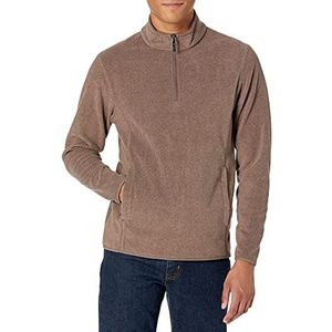 Amazon Essentials Men's Polar fleecejack met kwartrits, Heidebruin, L