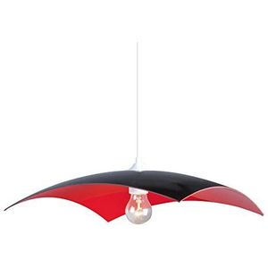 Lussiol 250077 hanglamp, glas, 75 W, zwart/rood, L 40 x H 12 cm