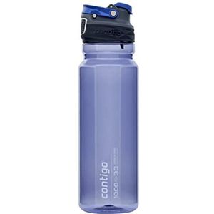 Contigo Free Flow Drinkfles, grote BPA-vrije waterfles gemaakt van Tritan-kunststof, 100% lekvrij, drinken met een druk op de knop, premium outdoor sportfles voor wandelen, fietsen, 1000 ml