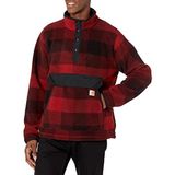 Carhartt Fleecetrui met relaxte pasvorm voor heren, Oxblood plaid, L