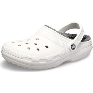 Crocs Classic Lined Clog uniseks-volwassene Klompen,White/Grey,41/42 EU