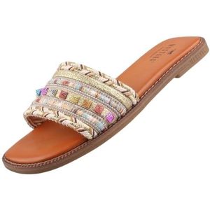 Mustang - Gezondheidsslippers - Beige - Blokhak - Open Neus