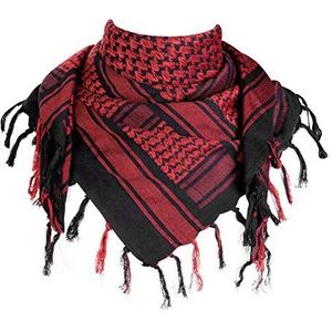 FREE SOLDIER Headscarf Men Serie Shemagh Pali stoffen doek voor heren, Kufiya, tulband, origineel, uniseks, volwassenen, zwart, rood, 110 cm