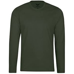 Trigema Damesshirt met lange mouwen, 100% katoen, Kaki, XL