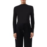 comma casual identity - Shirt - Zwart - Lange Mouwen - Slim Fit - Semi-transparante Look