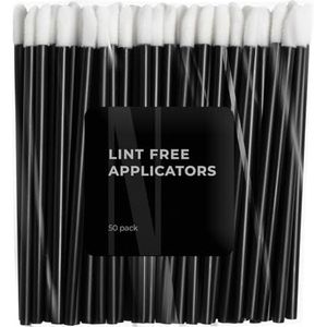 Nanolash 50 stuks velours applicators voor wimpers en wenkbrauwen - wegwerp-wimperapplicators, pluisvrije applicator