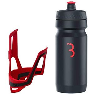 BBB Cycling bidonhouder fiets combo Fueltank waterfles BBC-03C, rood zwart/zwart rood, 550 ml