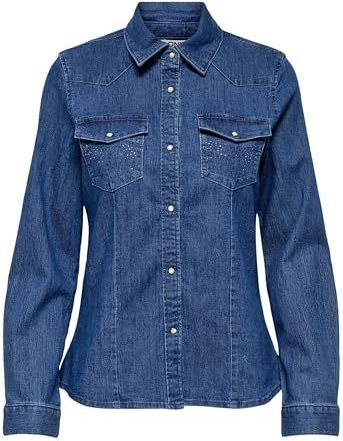 Onlsasia - Denim Overhemd - Lange Mouwen - Stretch Fit