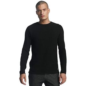 ONLY & SONS Gebreide trui voor mannen, normale pasvorm, ronde hals, zwart (black/black), XS
