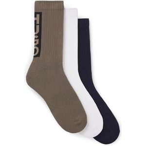 Set van drie paar korte sokken met verticale logo’s