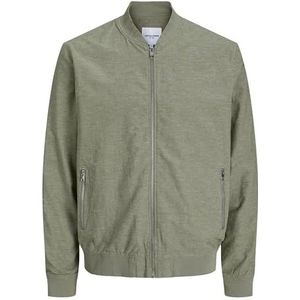 Jack & Jones JJESUMMER Linen Bomber SN bomberjack, Deep Lichen Green/Detail: Melange, XS, Deep Lichtgroen/detail: melange, XS