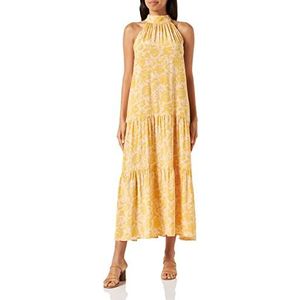 Noa Noa Women's DimaNN Dress, Print Yellow/Peach, 34, Geel/Peach Print, 34