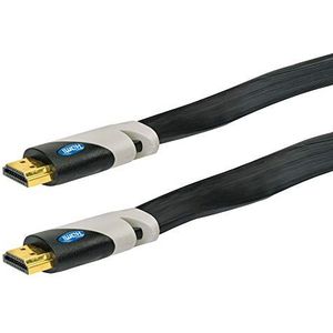 Schwaiger HDMF30 533 high-speed platte kabel (Ethernet, HDMI, 3 m) zwart