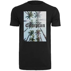 Mister Tee Heren T-shirt Compton Palms Tee, T-shirt met fotoprint voor mannen, grafisch T-shirt, streetwear, zwart, XXL