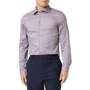 Seidensticker Heren slim fit shirt met lange mouwen, donkerrood, 44 EU, donkerrood, 44