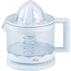Melchioni Family ZUMO Spremiagrumi elettrico, Doppio movimento di rotazione, Azionamento automatico a pressione, Coperchio di protezione, Caraffa estraibile con maniglia da 0,6 L, Avvolgicavo, 30W