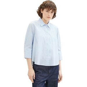 TOM TAILOR Damesblouse, 34795 - Blauw Wit Verticale Streep, 46