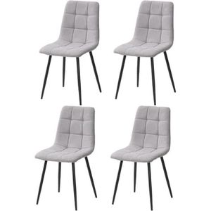 SHIITO Model Flora: verpakking met 4 moderne stoelen voor woonkamer, eetkamer of slaapkamer, 57 x 43,5 x 87 cm, lichtgrijs, minimalistisch, maximaal comfort en stijl