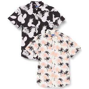 Jorjoshua Aruba AOP Shirt Ss 2Pk Mp, Tap schoen/pack: w. Botercrème, L