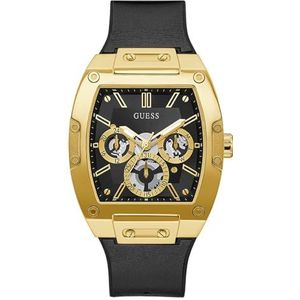 Guess US mannen zwart en goud-tone vierkante multifunctionele horloge, een, Zwart/Zwart/Goud/Goud, Eén maat, GW0202G1