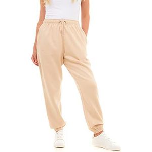 M17 Joggingbroek voor dames, gerecycled, oversized, casual, elastische yogabroek, trainingszakken met manchetten (S, wit), Steen, XS