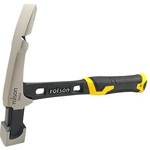 Rolson 10435 Massief gesmede bakstenen hamer, zwart, metaal, geel, 560 gram