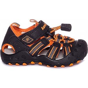 Kamik Uniseks Crab Gesloten sandalen voor jongens, Zwart Blk Orange Charcoal Boc, 23 EU