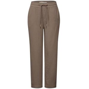 Street One Dames Wide Legs mousseline broek in Bruin, in size: 32