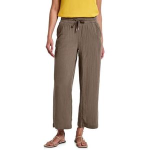 Street One Dames Wide Legs mousseline broek in Bruin, in size: 32
