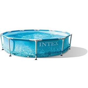 Intex 3,0 m x 76,2 cm Strandzijde Metalen Frame Zwembadset, Multi kleuren