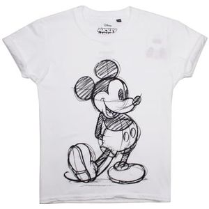Disney Mickey Mouse Sketch T-shirt voor meisjes, Wit (Wit Wit), 13 Jaren