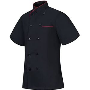 MISEMIYA - Koksjack voor dames, uniform, hospitality-uniform, Ref.8441, Koksjassen heren 8441 - zwart, 3XL
