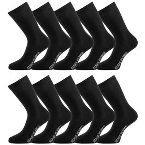 Sokken voor heren, zacht gekamd katoen, 10 stuks, hoge herensokken, comfortabel, Zwart, 43-46 EU
