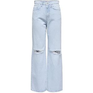 ONLY Dames Jeans, Lichtblauw gebleekte denim, 26W / 30L