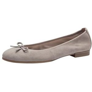 Tamaris Dames Ballerina Leder, taupe, 40 EU